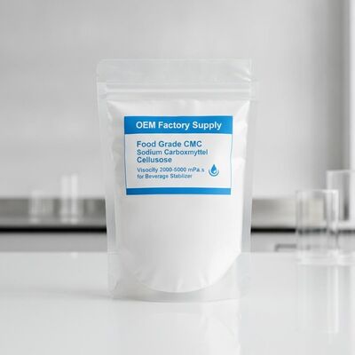 คุณภาพ OEM Factory Supply Food Grade CMC Sodium Carboxymethyl Cellulose Viscosity 2000-5000 mPa.s for Beverage Stabilizer โรงงาน